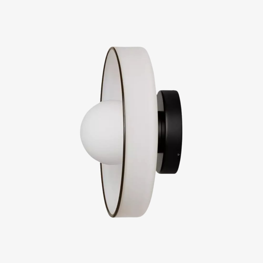 Kalo Versatile Glass Disc Modern Wall/Ceiling Fixture with Color-Accent Rim for Living Spaces