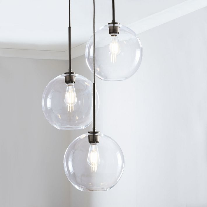 Lámpara de araña minimalista de cristal Selvion: luminaria escultural de vidrio artesanal