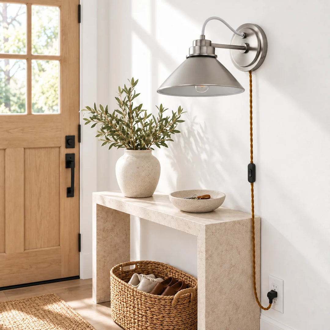 Aurenza Curved Arm Cone Wall Sconce