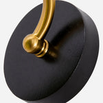 Bild in Gallery-Viewer laden, Round dark wall plate and brass connection detail