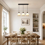 Load image into Gallery viewer, Linear pendant installed above a 6-seat dining table