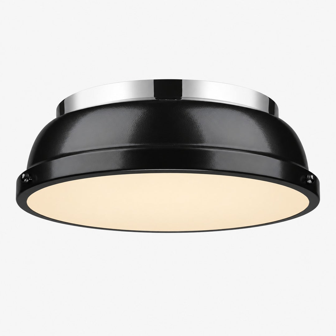 Metal Flush Mount Ceiling Fixture with Frosted Diffuser