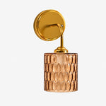 Cargar imagen en el visor de la Galería, Brown hammered-glass wall sconce, individual
