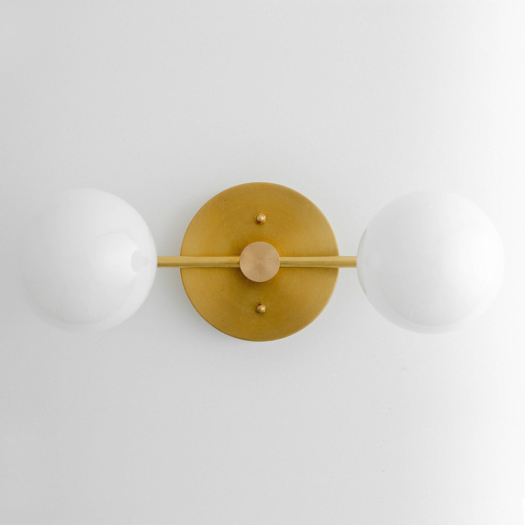 Glorica Glass Vanity Light - Modern Brass Wall Sconce for Bathroom Style