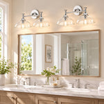 Cargar imagen en el visor de la Galería, Glass Dome Trumpet Foot Metal Base Vanity Light