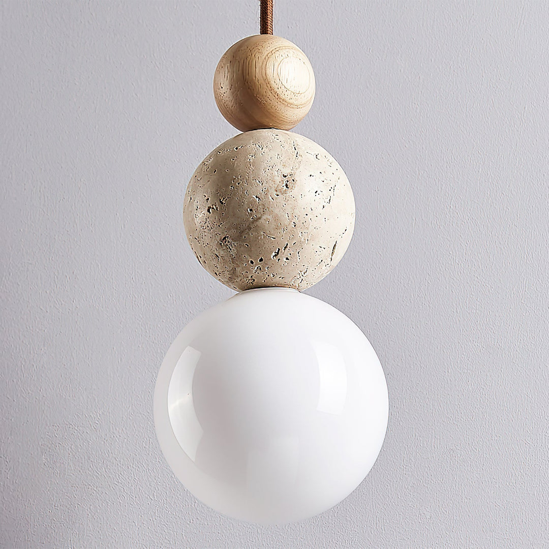 Modern Travertine Stone Globe Pendant Lamp M08
