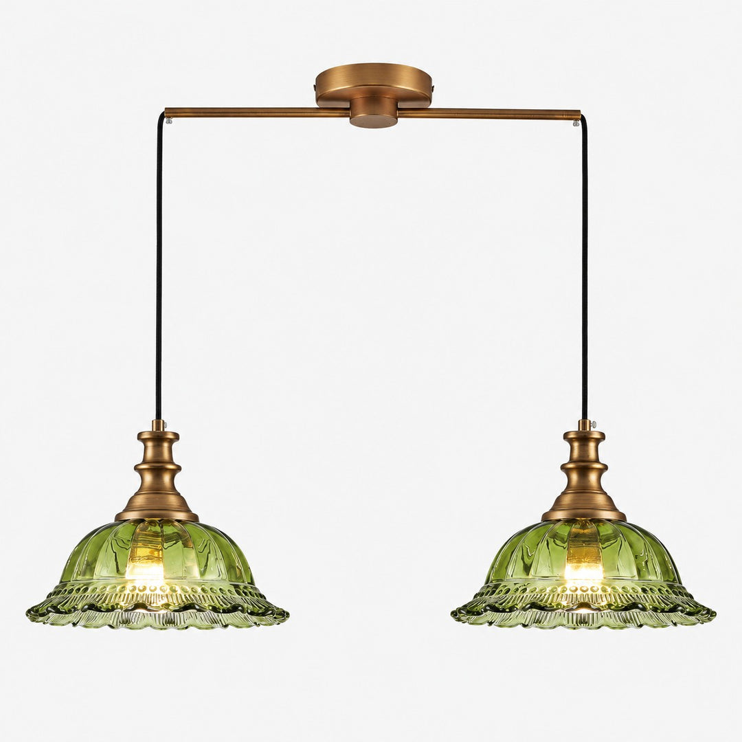Vintage Fluted Glass Pendant Light for Kitchen & Dining