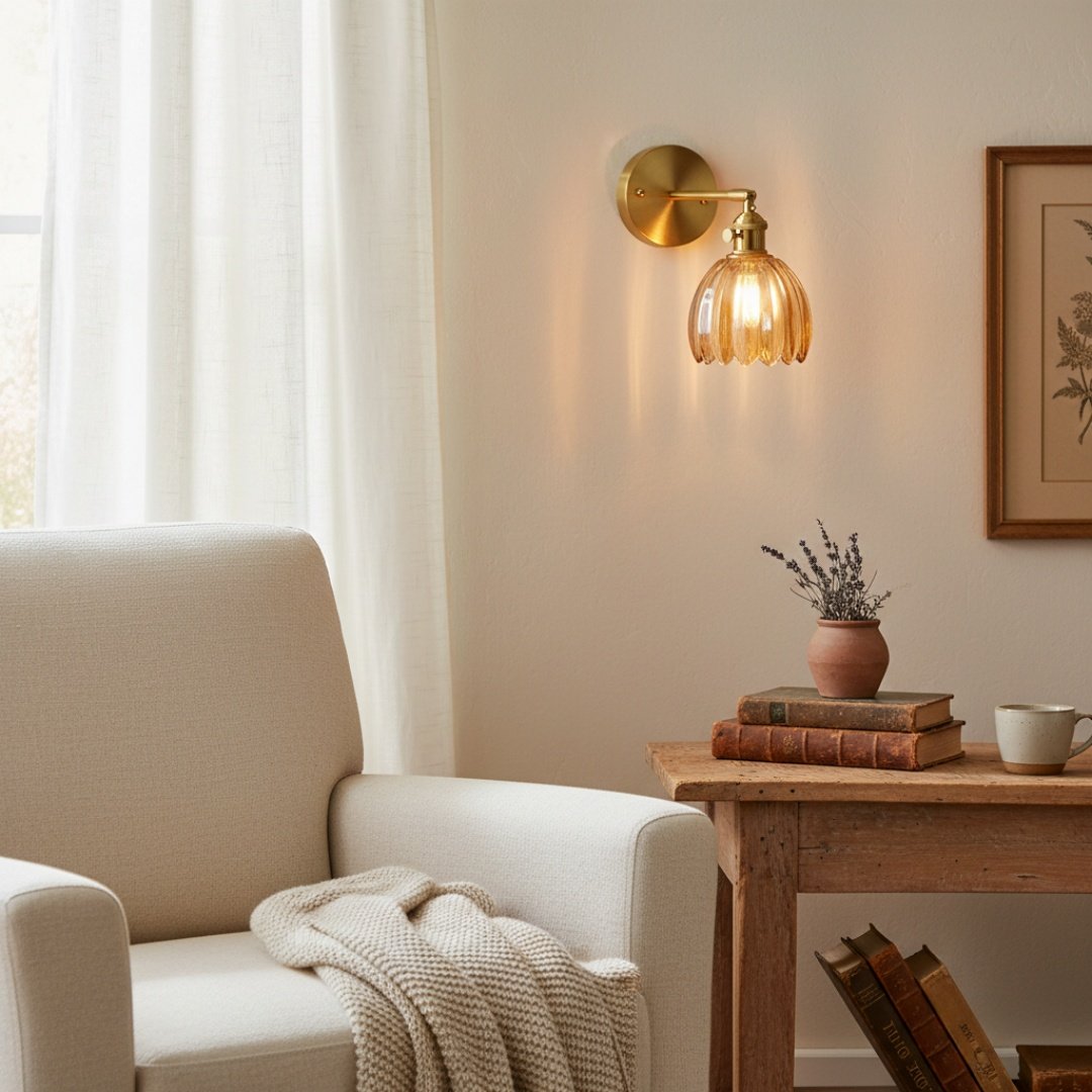 Aplique de Pared Floral Tulipán Blossix – Lámpara de Pared Moderna con Base de Metal para Iluminación Interior del Hogar N64