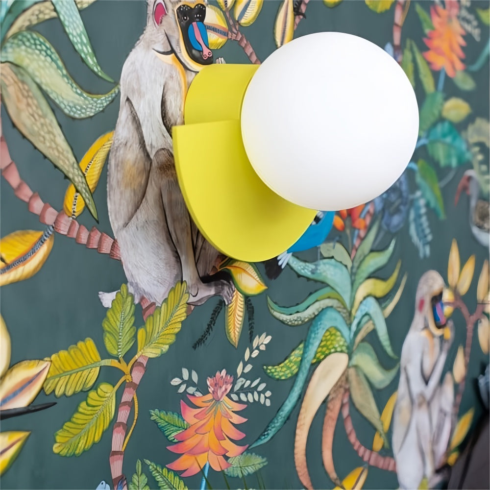 Applique murale nordique en forme de boule de verre et de macaron, en métal coloré, décoration moderne