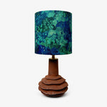 Bild in Gallery-Viewer laden, Teal botanical patterned ceramic table lamp