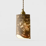 Cargar imagen en el visor de la Galería, Cylinder shade wooden pendant light
