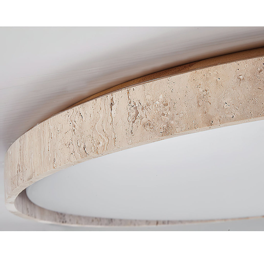 Ultra-thin Round Travertine Ceiling Lamp