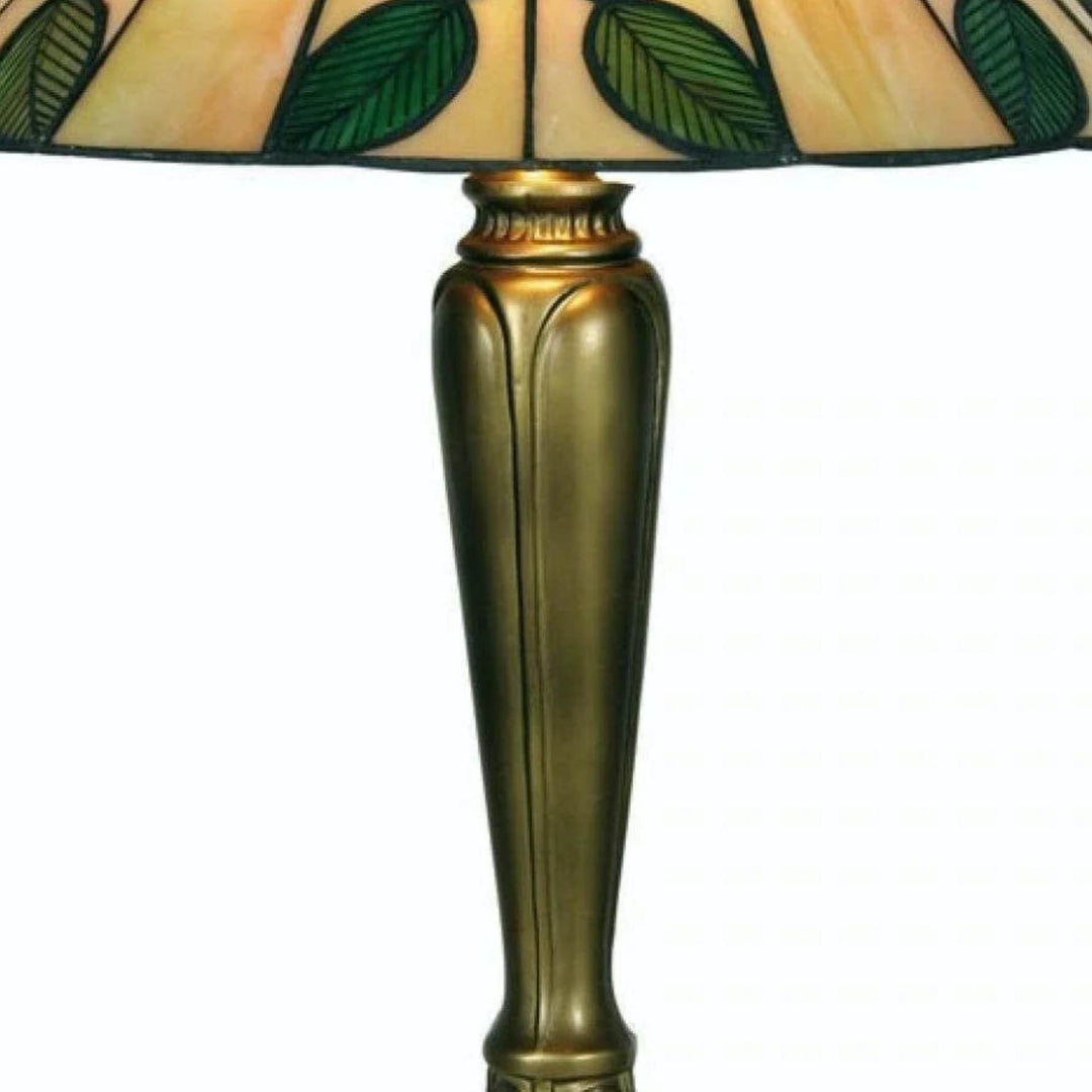 TiffStar Nature Inspired Art Glass Table Lamp - Stained Glass Leaf Pattern for Home Décor