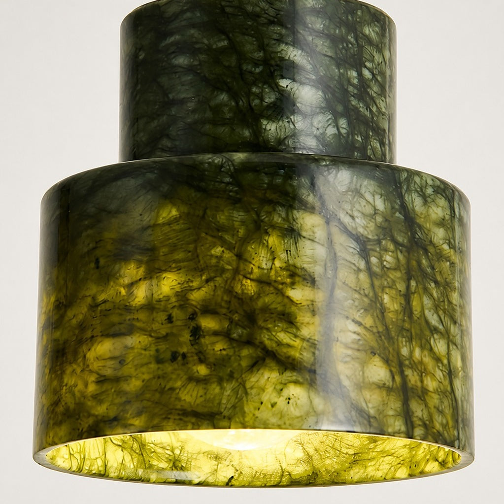 Green Jade 3-Light Linear Pendant Light