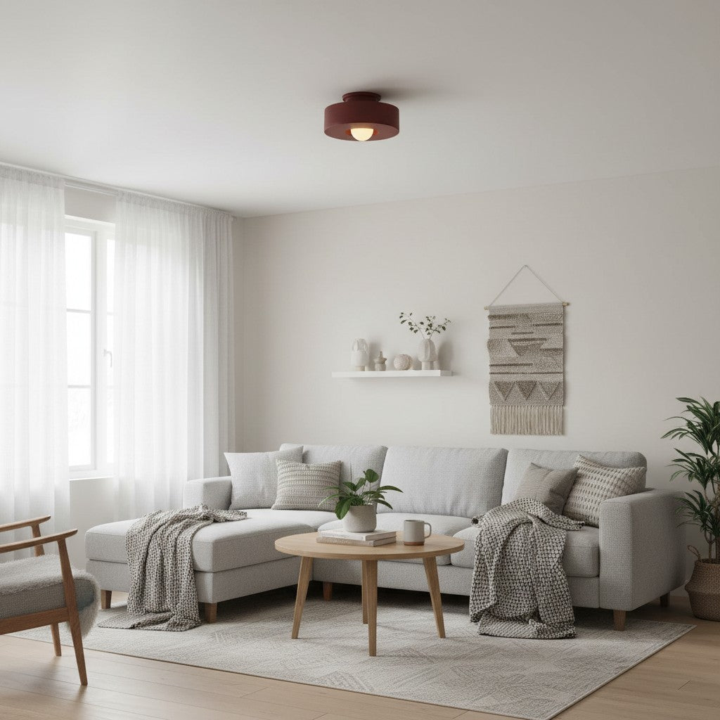 Lámpara de Techo Redonda Nordyra Nórdica – Iluminación Moderna Minimalista para Espacios Habitables N57