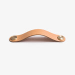 Load image into Gallery viewer, Cowhide leather and brass cabinet pull handle color and size option
