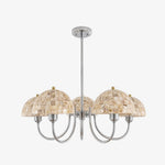 Cargar imagen en el visor de la Galería, Beige shell five-light chandelier on a clean white background