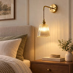 Load image into Gallery viewer, Nordic Brass Colored Glass Wall Lamp