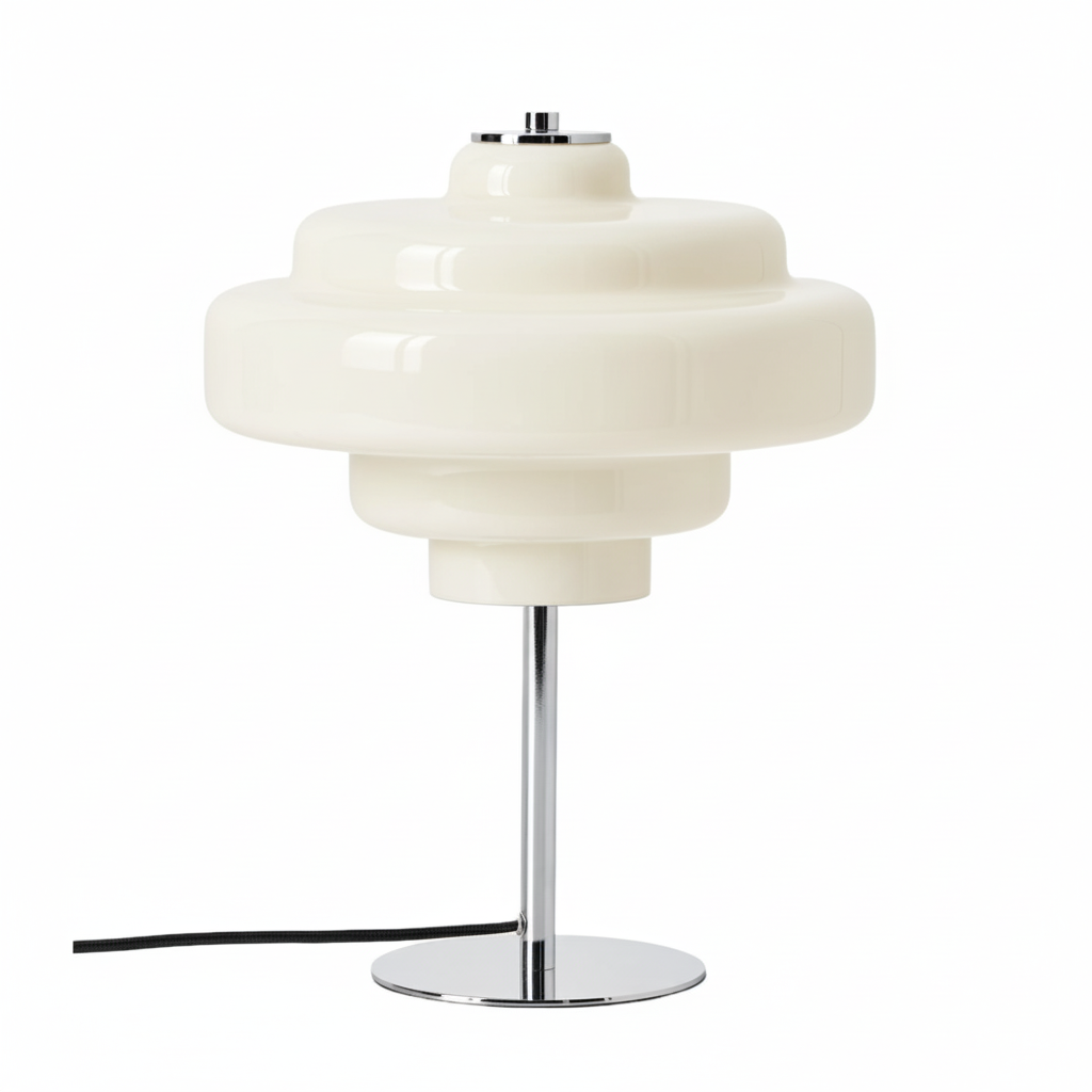 Koloro Minimalist Curved Glass Table Lamp – Contemporary Home Décor Light Fixture