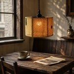 Bild in Gallery-Viewer laden, Natural Loofah Woven Pendant Lamp Wabi Sabi Patchwork Hanging Light