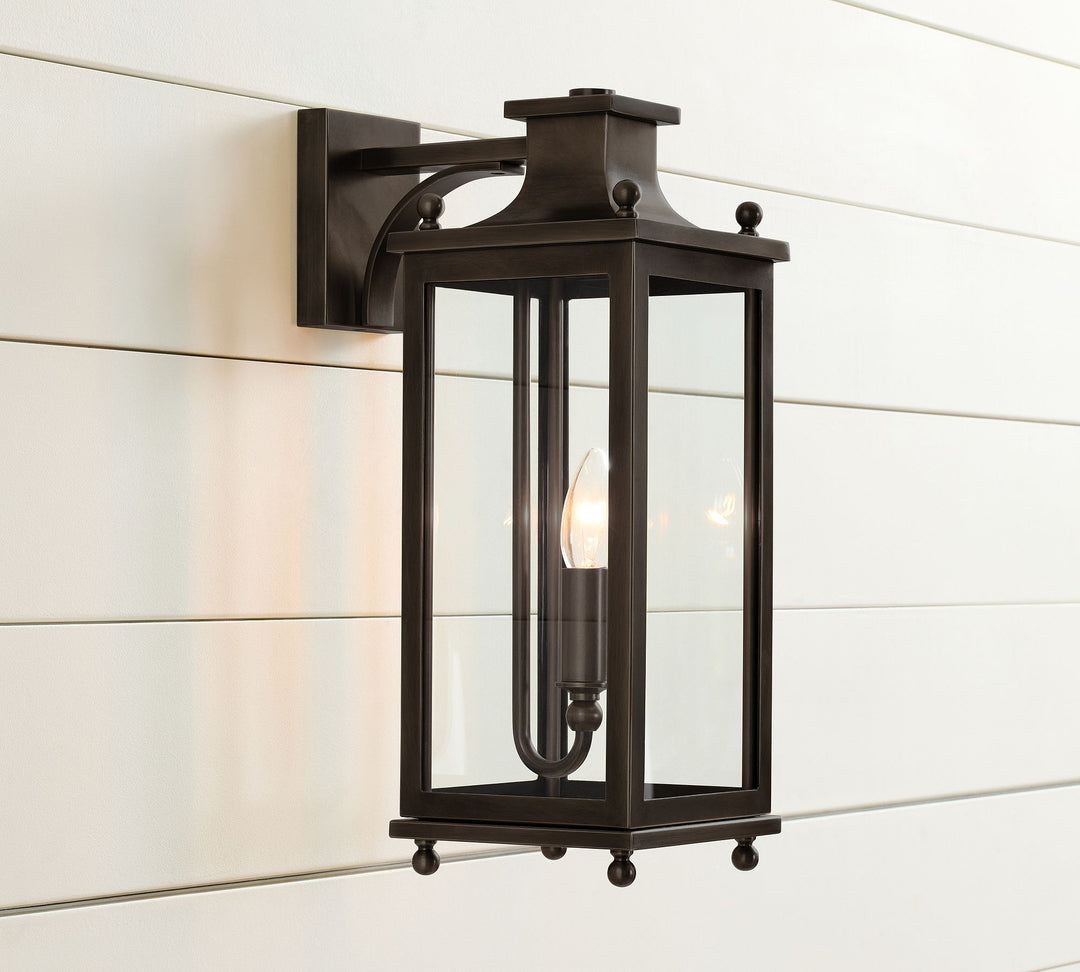 Yolvira Glass Outdoor Wall Light – Modern Metal Lantern For Porch