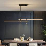 Linear LED Pendant Light Fixture in Sleek Metal - Modern Minimalist Style