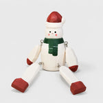 Cargar imagen en el visor de la Galería, Hand-carved wooden gray snowman ornament