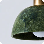 Bild in Gallery-Viewer laden, Green jade brass ceiling light detail 01
