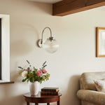 Load image into Gallery viewer, Glorica Glass Aged Brass Wall Sconce - Ribbed Glass Shade Industrial Style Lighting
