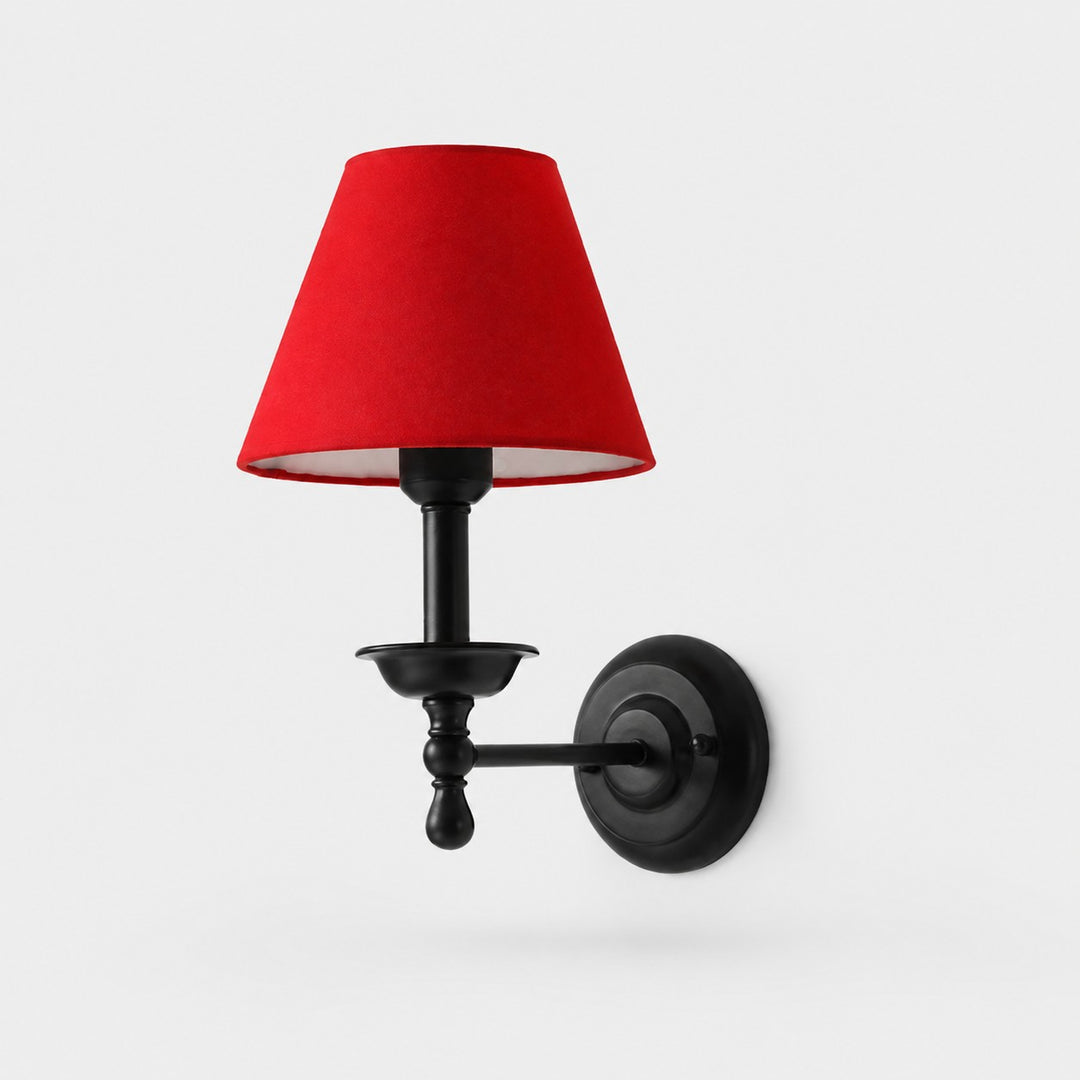 Aplique de pared vintage con pantalla de tela