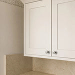 Cargar imagen en el visor de la Galería, Titanium silver knobs on white cabinet doors