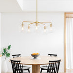 Load image into Gallery viewer, Lumivelle 5-Light Glass Chandelier – Modern Metal Round Lighting
