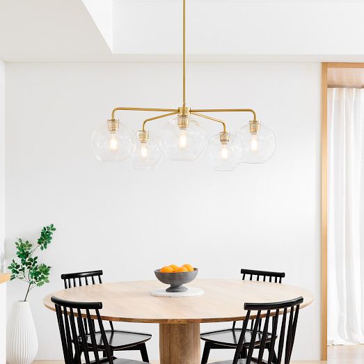 Lumivelle 5-Light Glass Chandelier – Modern Metal Round Lighting