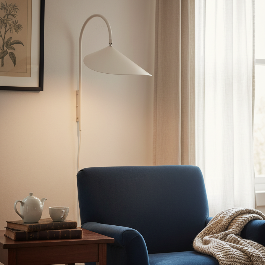 Swivora Verstellbare Wandleuchte – Eleganter Schwenkarm Zeitgenössische Metalllampe für Büro und Küche N09