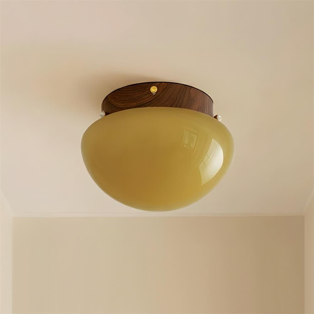 Lámpara de techo cúpula miel