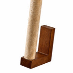 Cargar imagen en el visor de la Galería, Close view of the travertine column and solid wood base