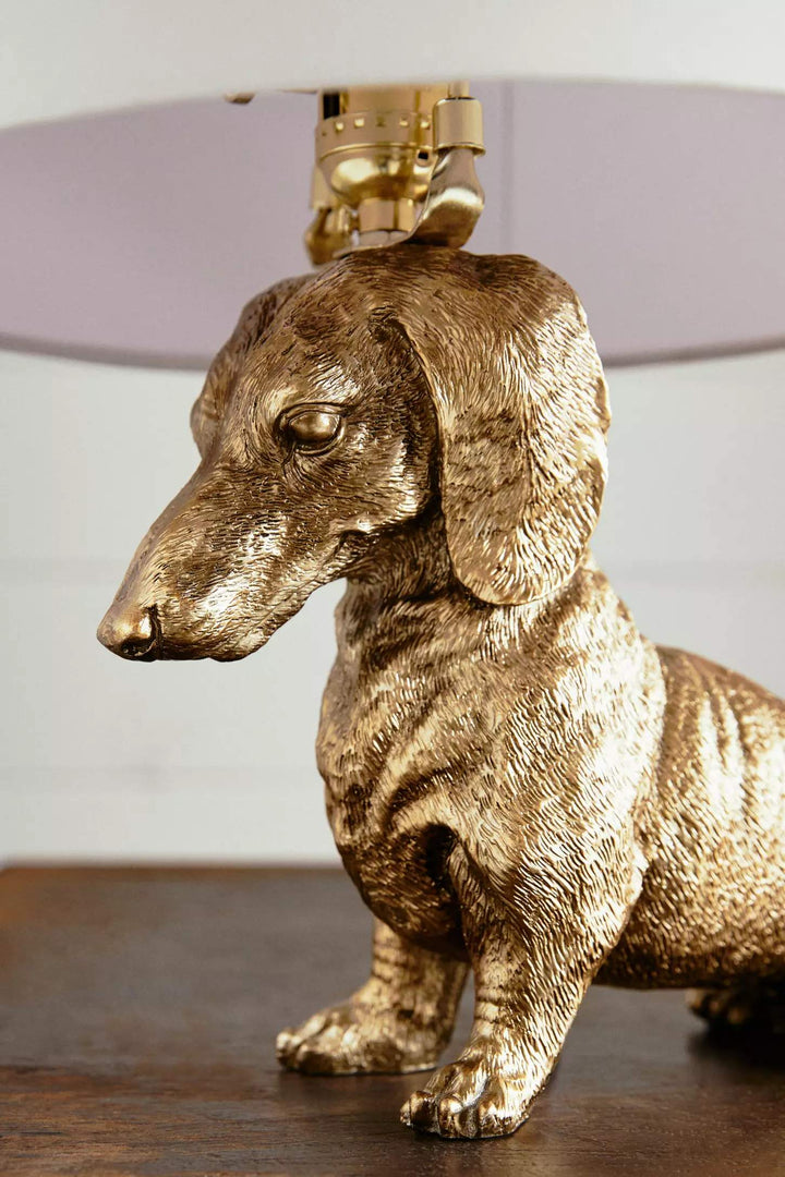 Lámpara de mesa única Pawdia: lámpara decorativa de cerámica con forma de animal