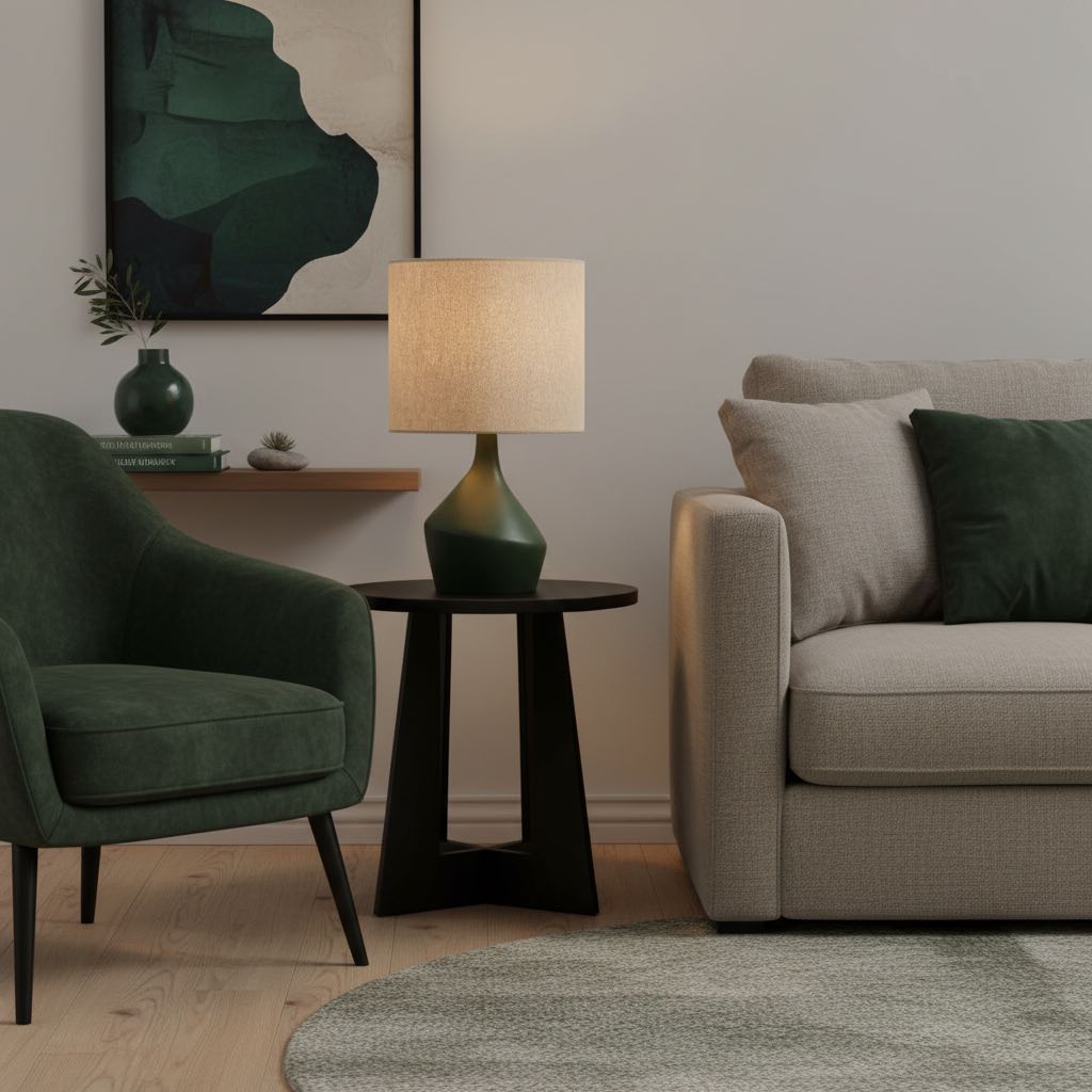 Lumo Asymmetrische Keramikform - Moderne Ambient-Tischlampe für das Wohnzimmer