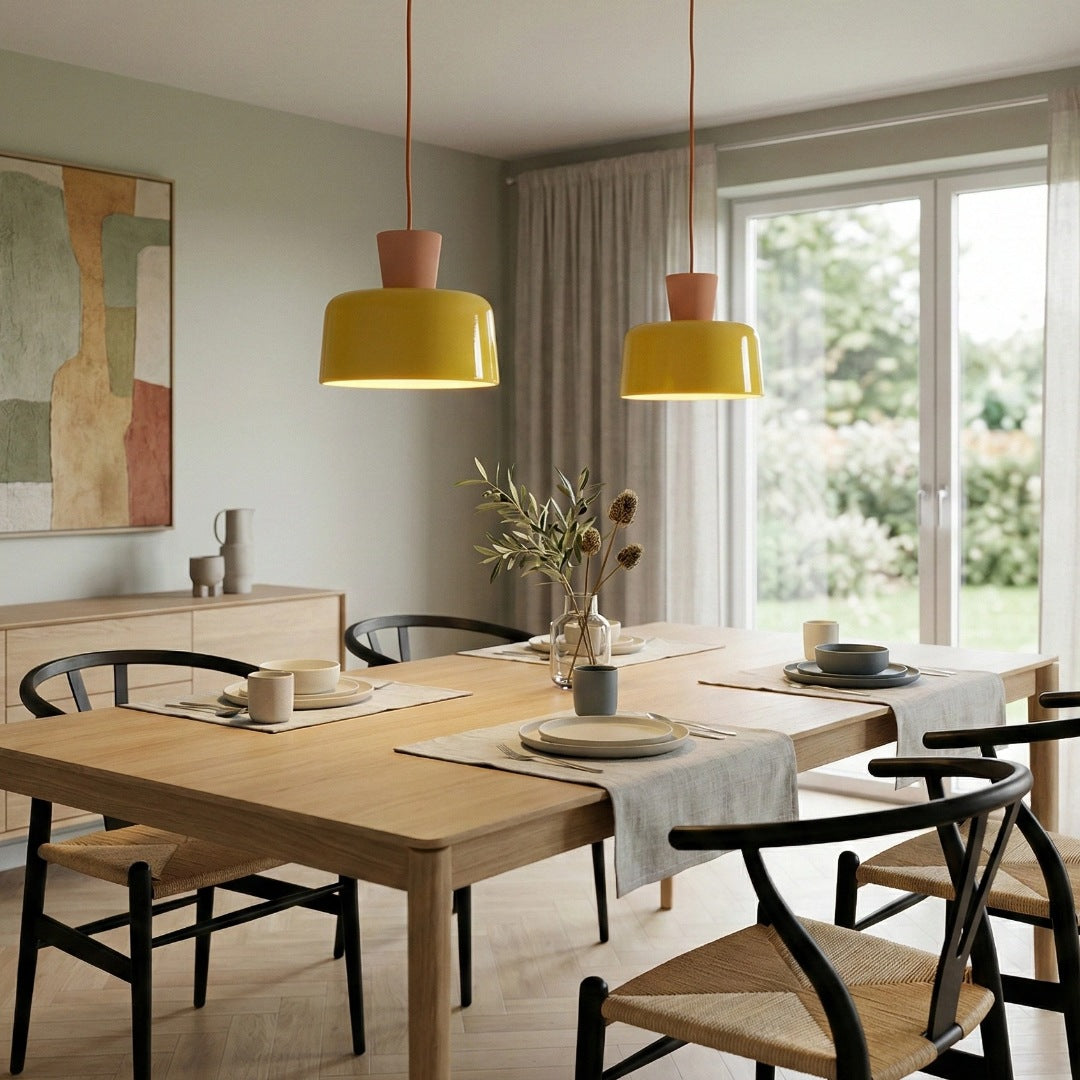 Suspension Bol Colorée Rétro Moderne Chromara pour Îlot de Cuisine et Salle à Manger