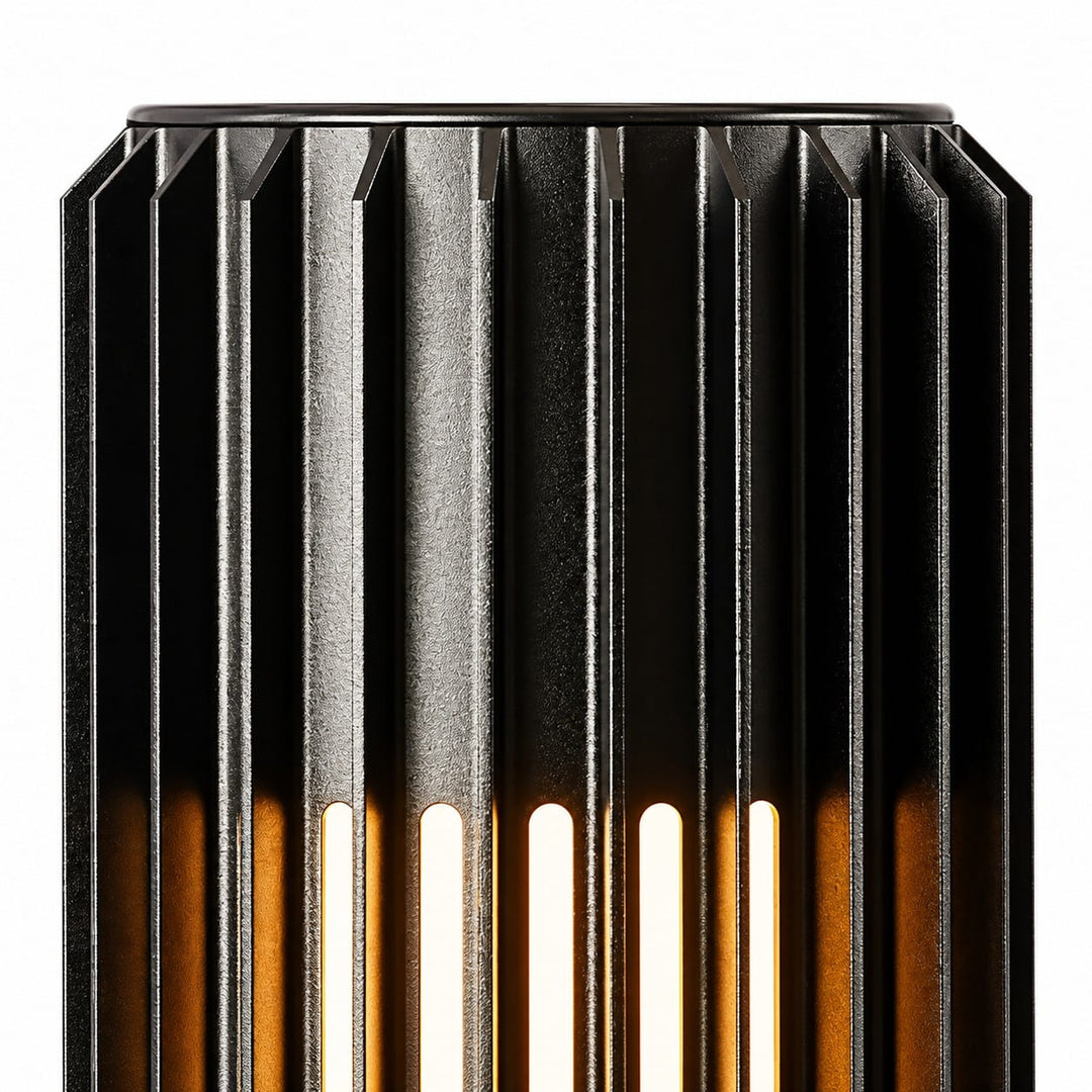 Fluted Shade Square Plate Aluminium Outdoor Sconce