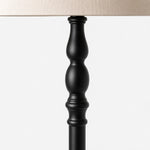Load image into Gallery viewer, Turned-Wood Floor Lamp with Fabric Shade
