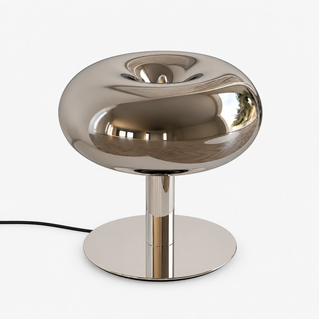 Rounded Glass Slim Stem Blown Glass Table Lamp