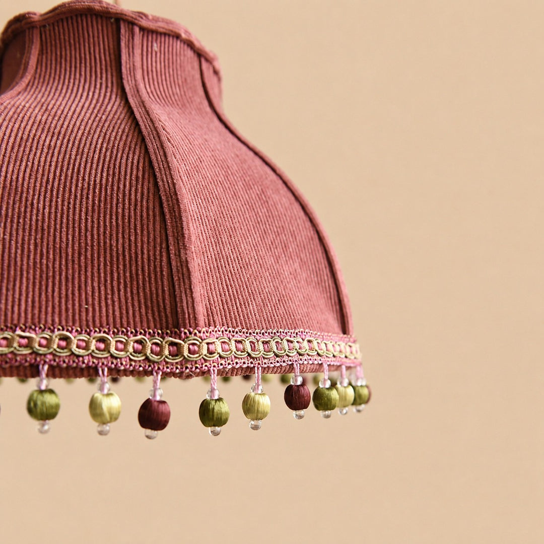 Patchwork Fabric Pom-Pom Pendant Light