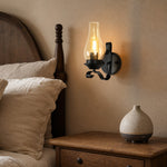 Bild in Gallery-Viewer laden, Industrial kerosene style wall lamp mounted beside a bed