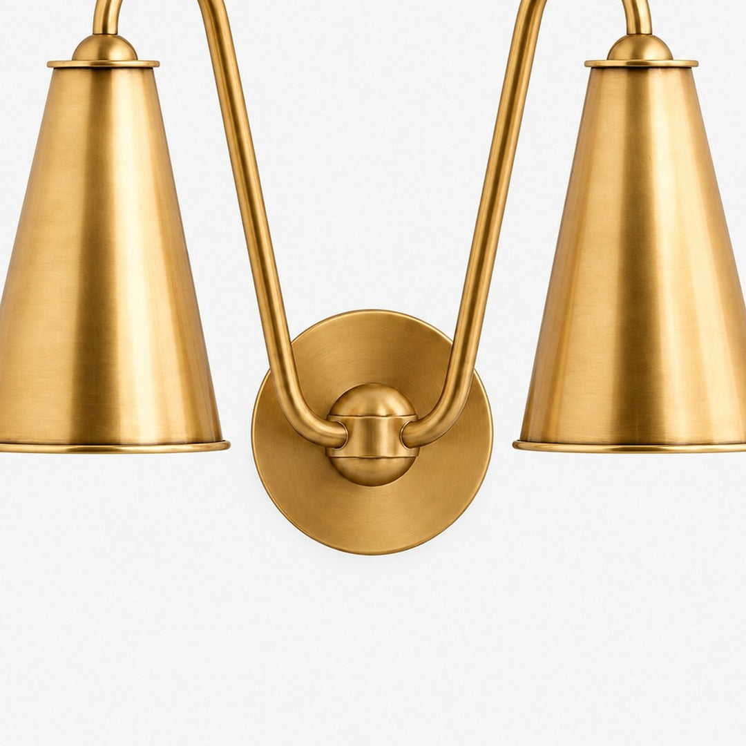 Close view of the round brass canopy