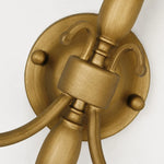 Load image into Gallery viewer, Antique brass wall plate and curved arm detail