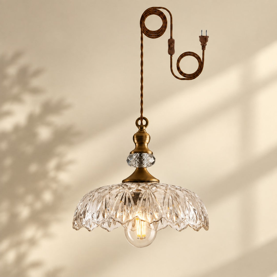Verdoma Flower Glass Plug-in Pendant Light