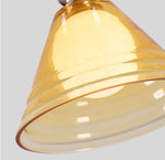 Cargar imagen en el visor de la Galería, Light Yellow Glass Pendant Light With Chrome Canopy