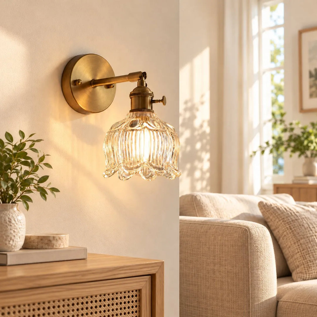 Ribbed Glass Wall Sconce