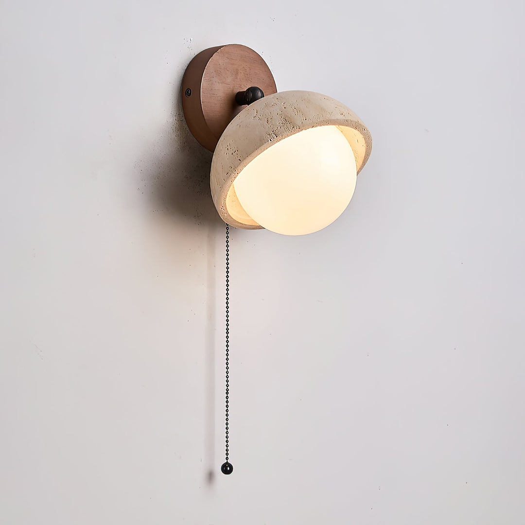 Moderne Travertin-Wandlampe – Minimalistische Stein-Wandleuchte für Schlafzimmer, Wohnzimmer, Flur